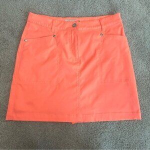 XDS by Daily Sports neon fluorescent orange golf tennis skort skirt Sz 4 NWOT
